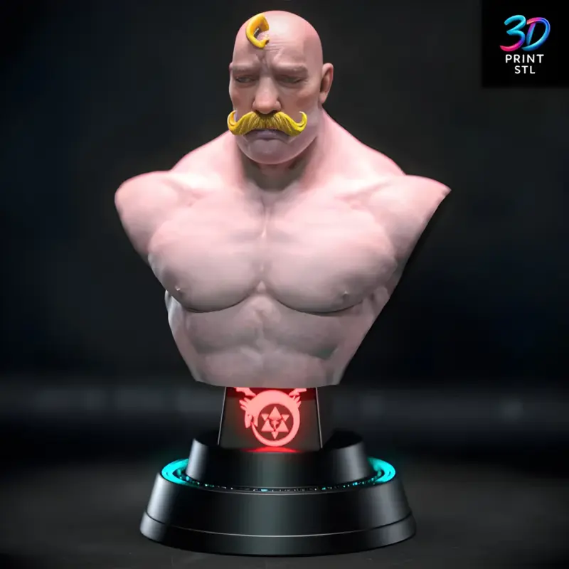 Alex Louis Armstrong Bust Fullmetal Alchemist | STL for 3D Printers