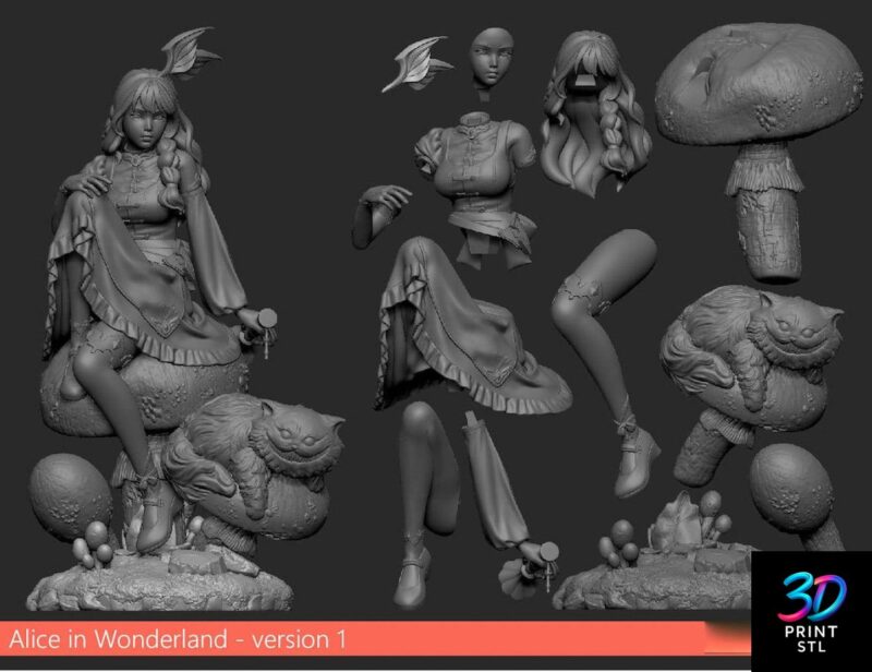 Alice Figure Alice in Wonderland | 3D Print File | STL - Image 2