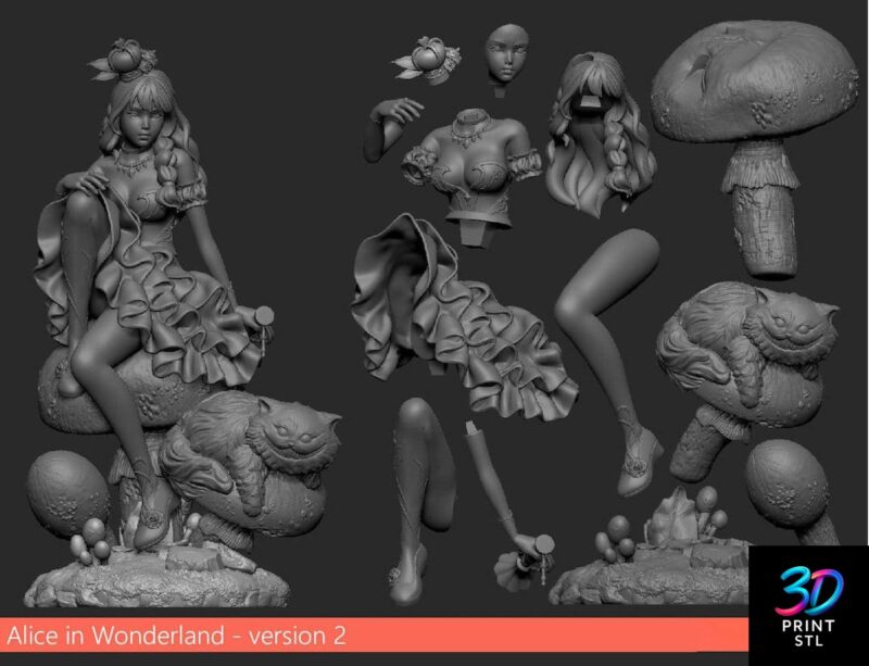 Alice Figure Alice in Wonderland | 3D Print File | STL - Image 5