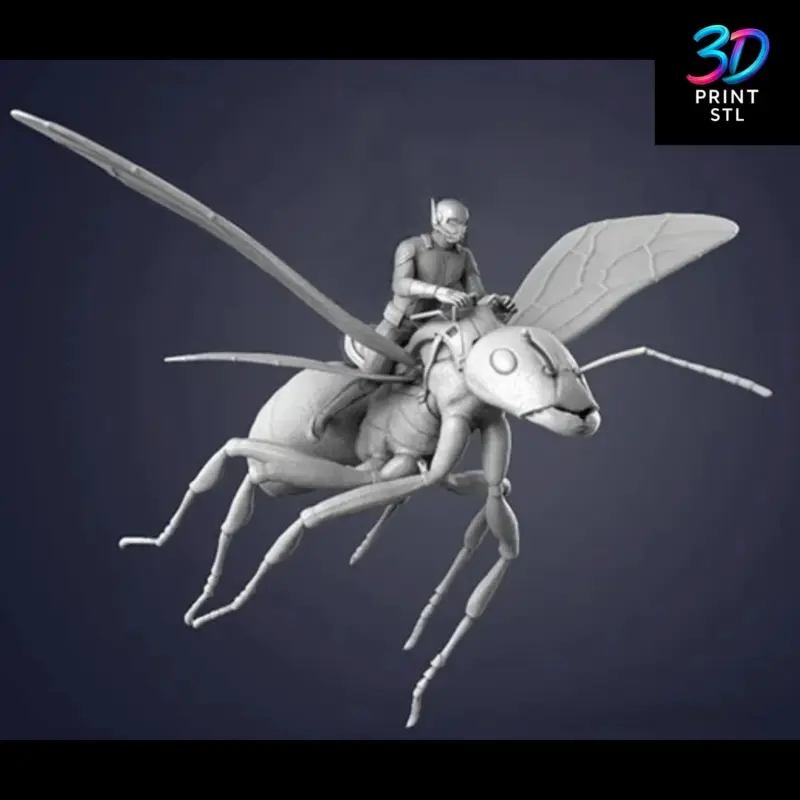 Ant-Man Riding Giant Ant Marvel | STL File for 3D Printing - Image 2