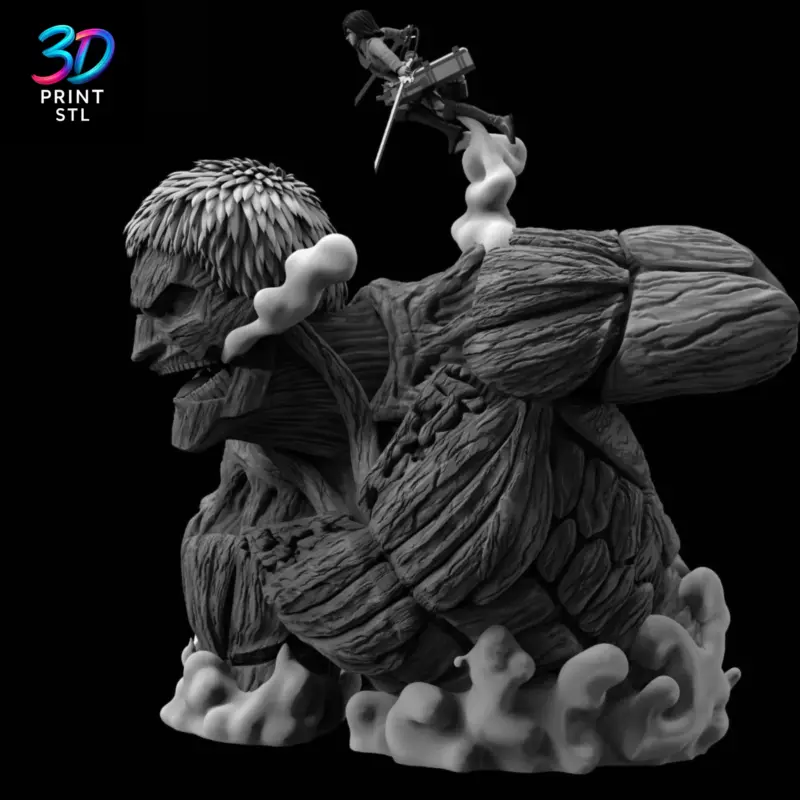 Armored Titan & Mikasa Attack on Titan | STL File for 3D Printing - Image 3