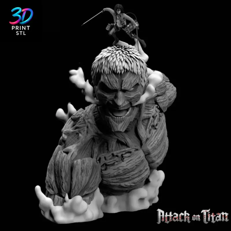 Armored Titan & Mikasa Attack on Titan | STL File for 3D Printing - Image 4
