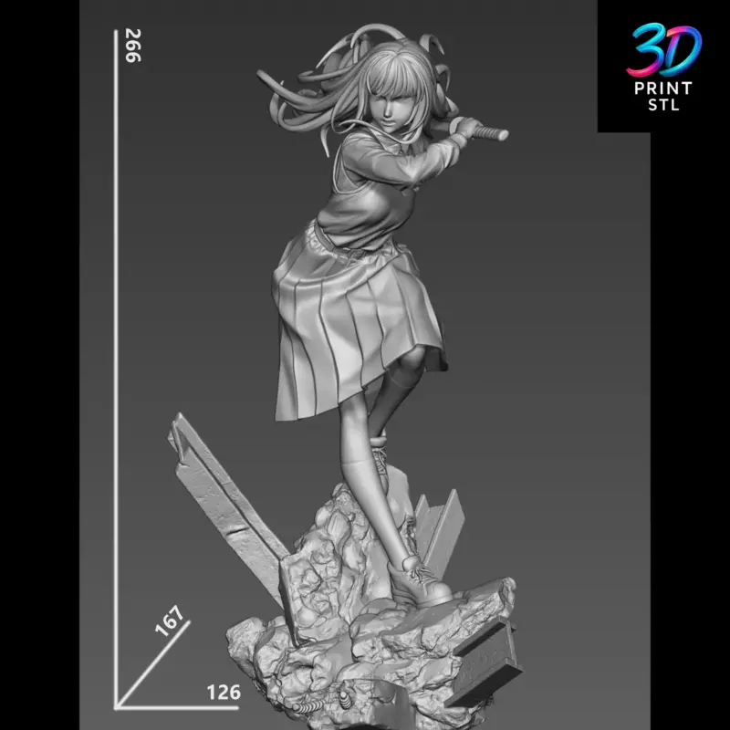 Asa Mitaka Chainsaw Man | STL File for 3D Printing - Image 6