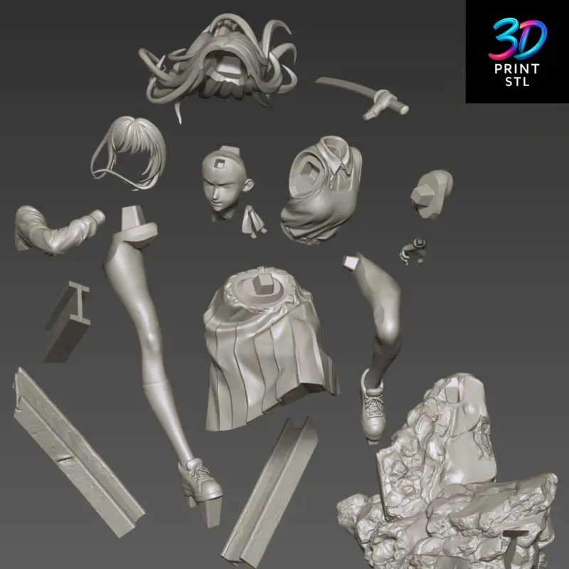 Asa Mitaka Chainsaw Man | STL File for 3D Printing - Image 7