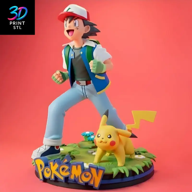 Ash and Pikachu Pokémon | STL File for 3D Printing - Image 2