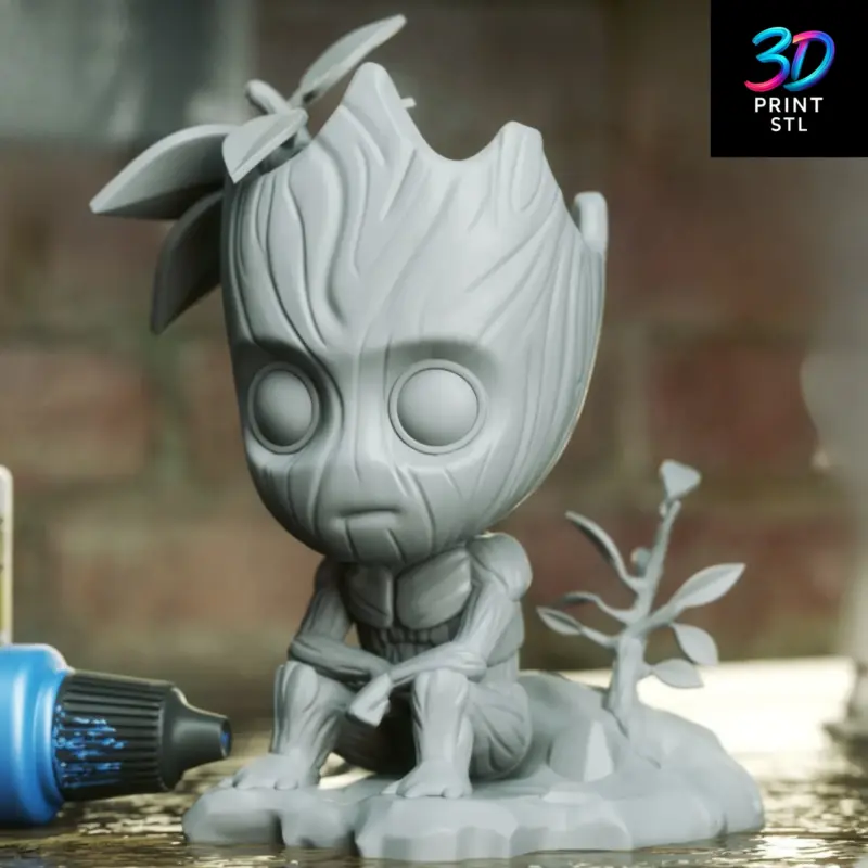 Baby Groot Chibi Guardians of the Galaxy | STL File for 3D Printing - Image 2