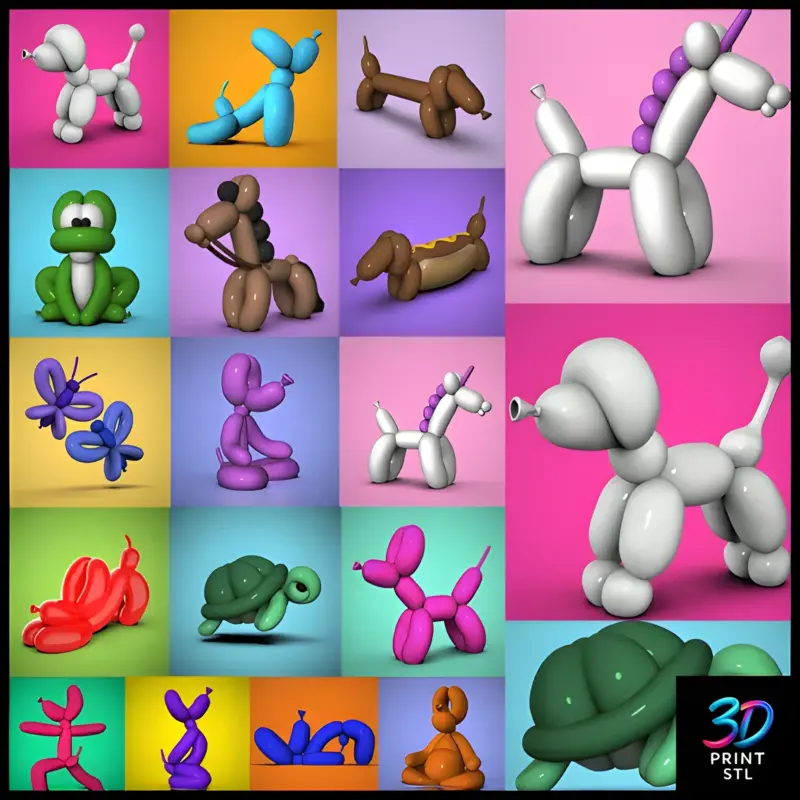 Balloon Animals Pack | 3D Print File | STL