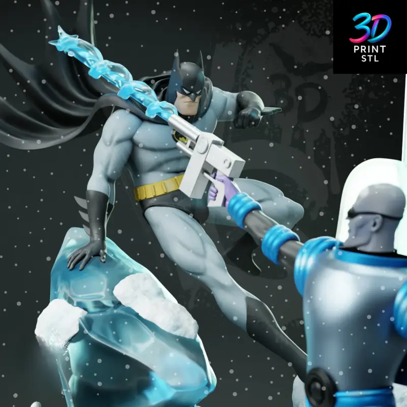 Batman vs Mr. Freeze Diorama DC Comics | STL File for 3D Printing - Image 2