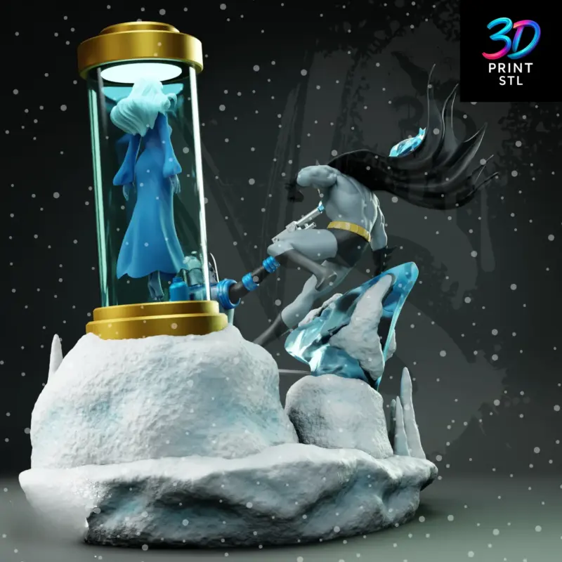 Batman vs Mr. Freeze Diorama DC Comics | STL File for 3D Printing - Image 6