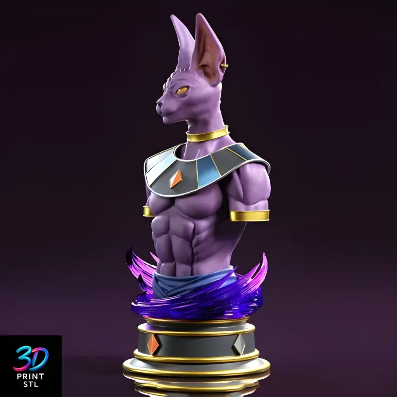 Beerus Bust Dragon Ball Super | 3D Print File | STL - Image 2