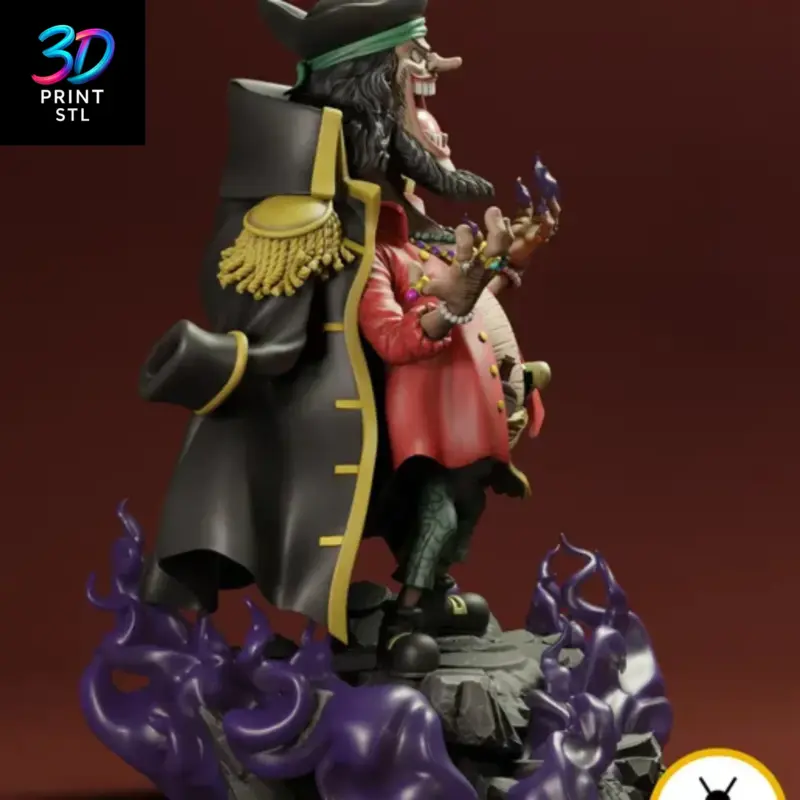 Blackbeard Figure One Piece | STL for 3D Printers - Image 2
