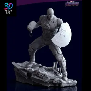 Captain America with Mjolnir Marvel | 3D Print Model | STL