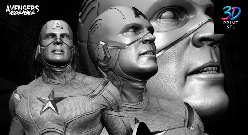 Captain America Figure Marvel | 3D Print File | STL - Image 7
