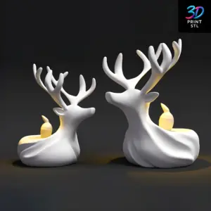 Christmas Reindeer Candle Holder | STL for 3D Printers
