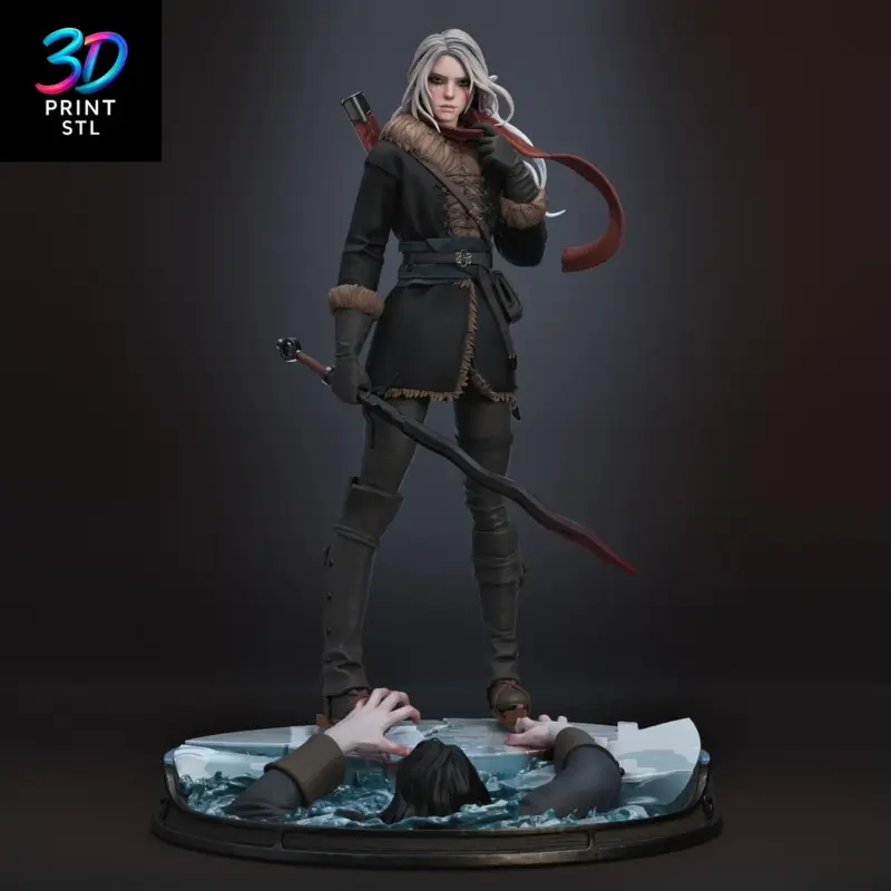 Ciri Diorama The Witcher | 3D Print Model | STL
