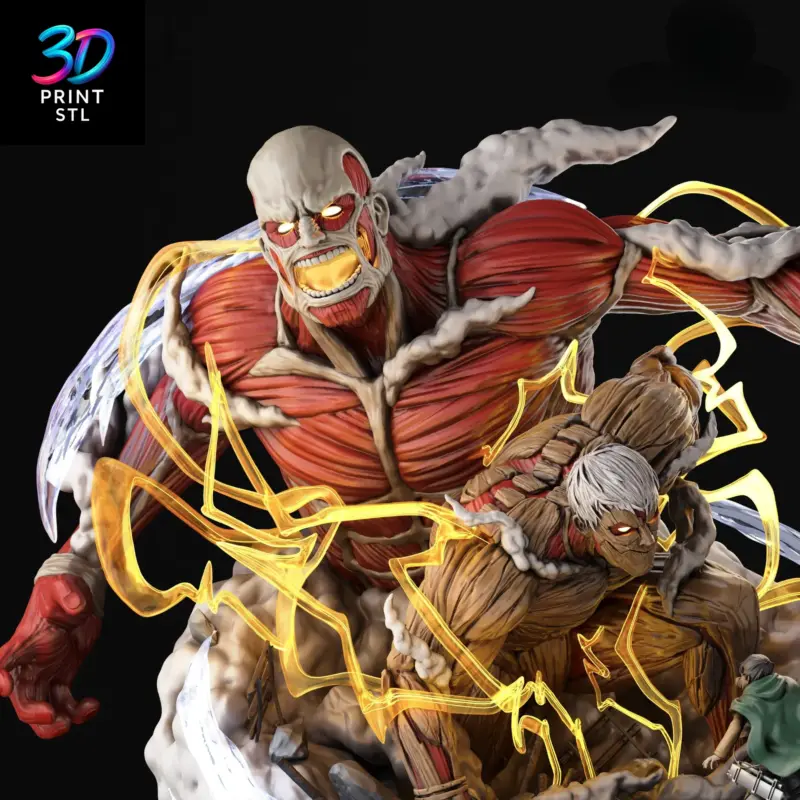 Colossal & Armored Titans Diorama Attack on Titan | STL for 3D Printers - Image 2