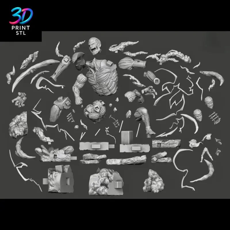 Colossal & Armored Titans Diorama Attack on Titan | STL for 3D Printers - Image 4