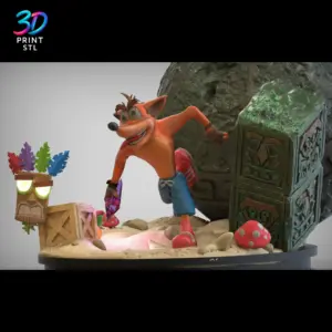 Crash Bandicoot Diorama | 3D Print Model | STL
