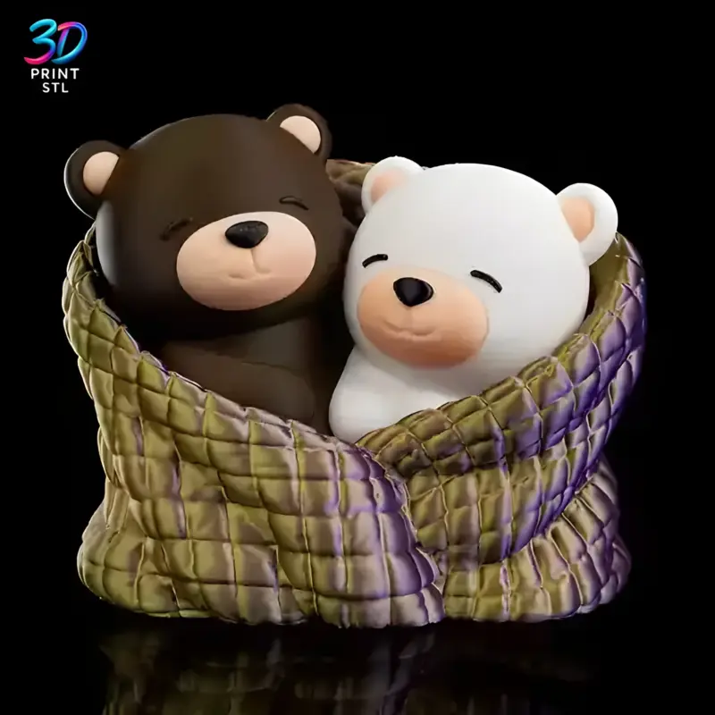 Cuddling Bears | STL File for 3D Printing