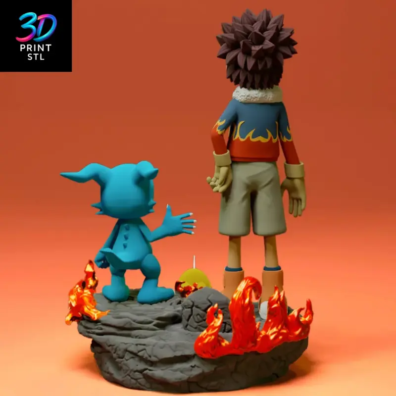 Davis and Veemon Figure Digimon Adventure 02 | STL File for 3D Printing - Image 2
