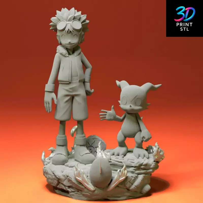Davis and Veemon Figure Digimon Adventure 02 | STL File for 3D Printing - Image 3