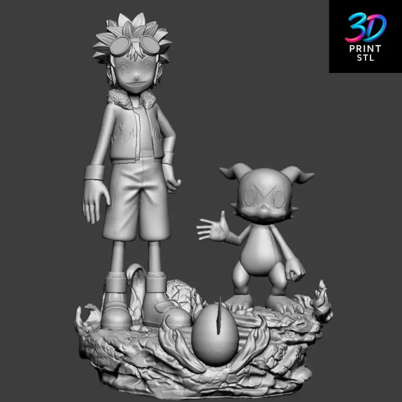 Davis and Veemon Figure Digimon Adventure 02 | STL File for 3D Printing - Image 4