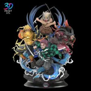 Main Characters Diorama Demon Slayer | STL File for 3D Printing