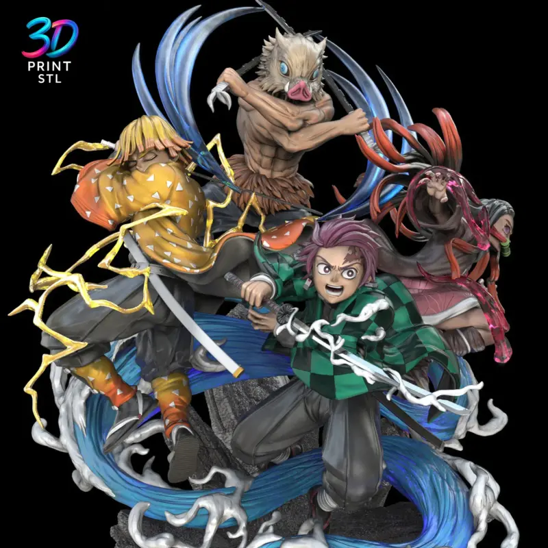 Main Characters Diorama Demon Slayer | STL File for 3D Printing - Image 2
