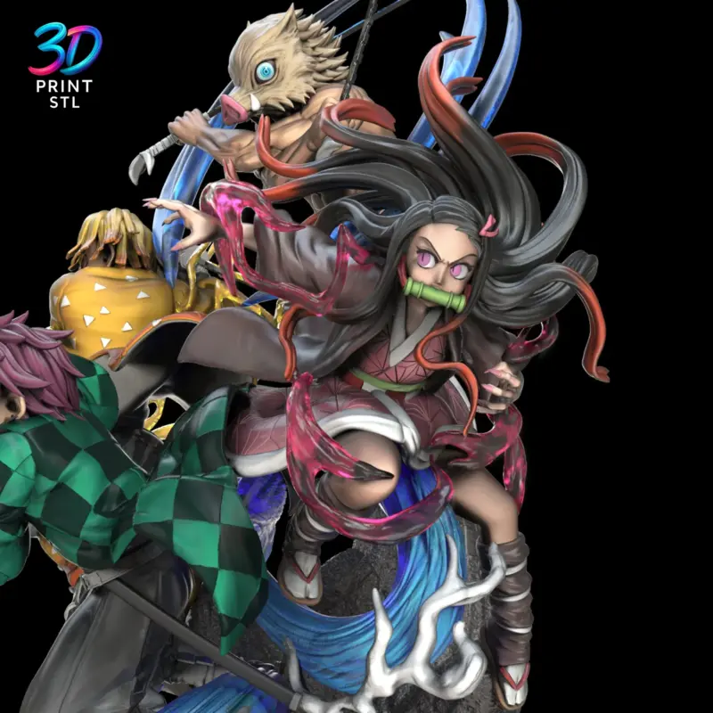 Main Characters Diorama Demon Slayer | STL File for 3D Printing - Image 3