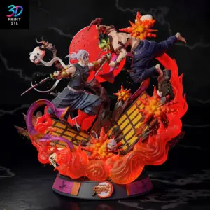 Uzui vs Gyutaro Diorama | Demon Slayer STL 3D Print File