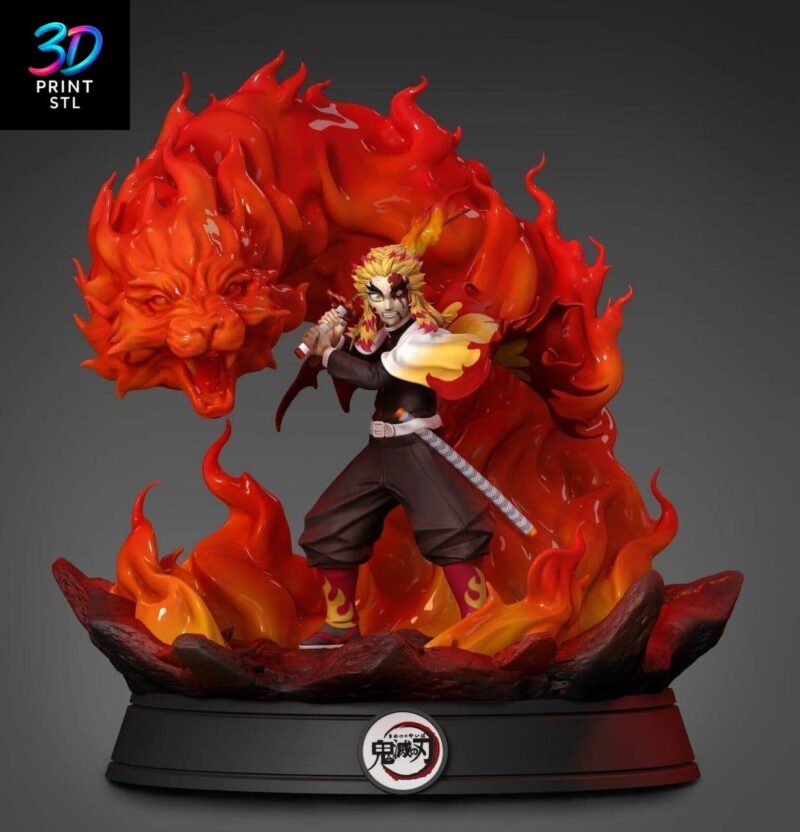 Rengoku Flame Hashira Figure – Demon Slayer 3D Print STL - Image 2