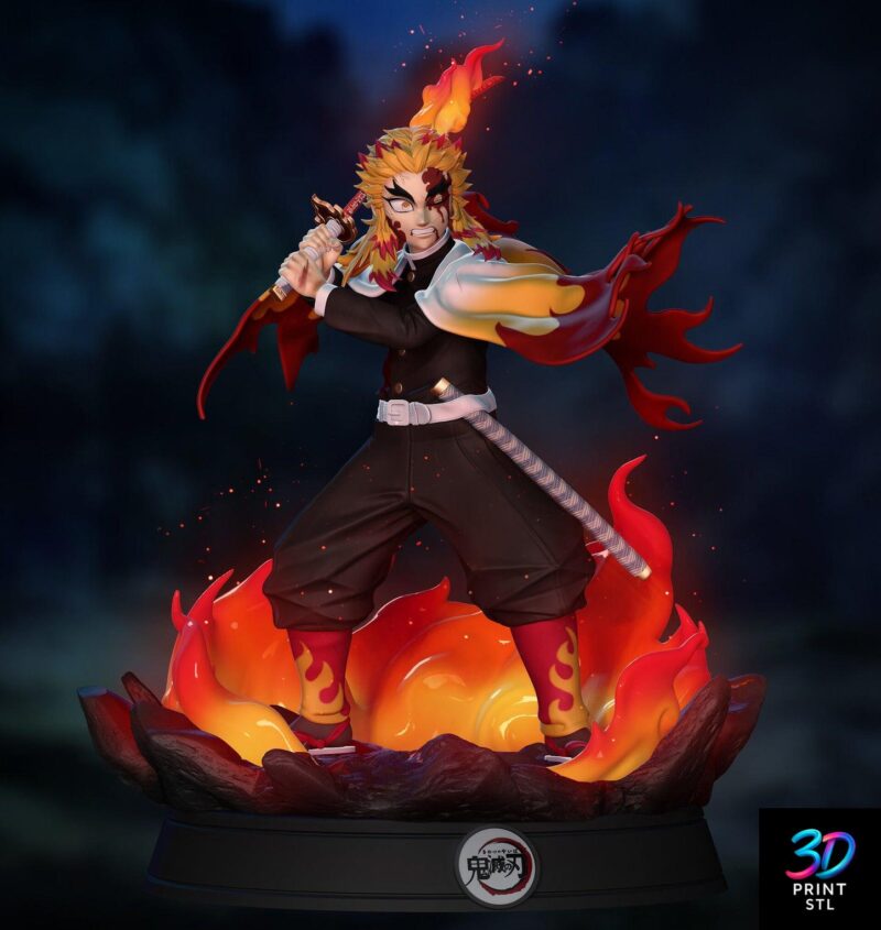 Rengoku Flame Hashira Figure – Demon Slayer 3D Print STL - Image 3