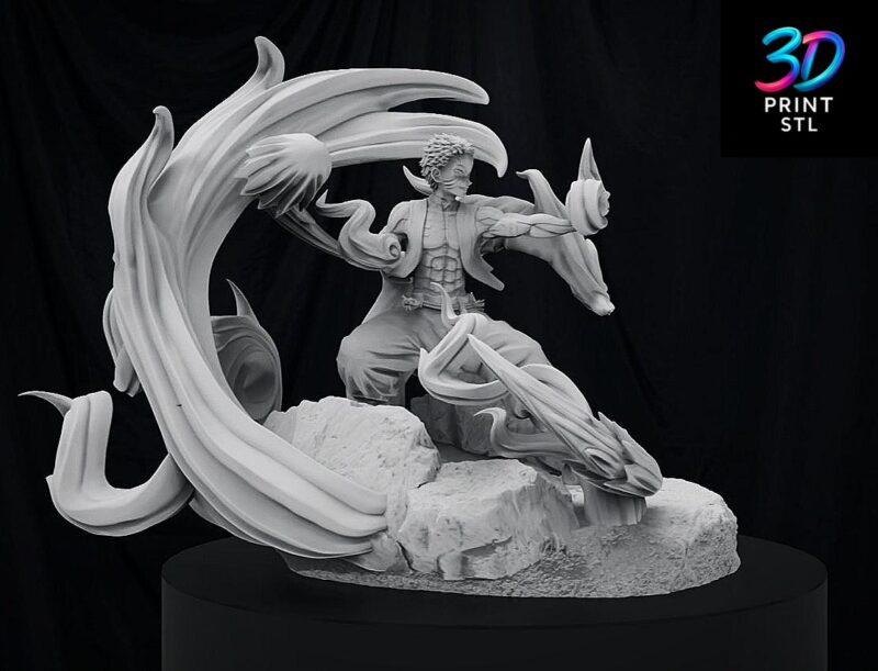 Akaza Upper Moon Three | Demon Slayer STL 3D Model - Image 3