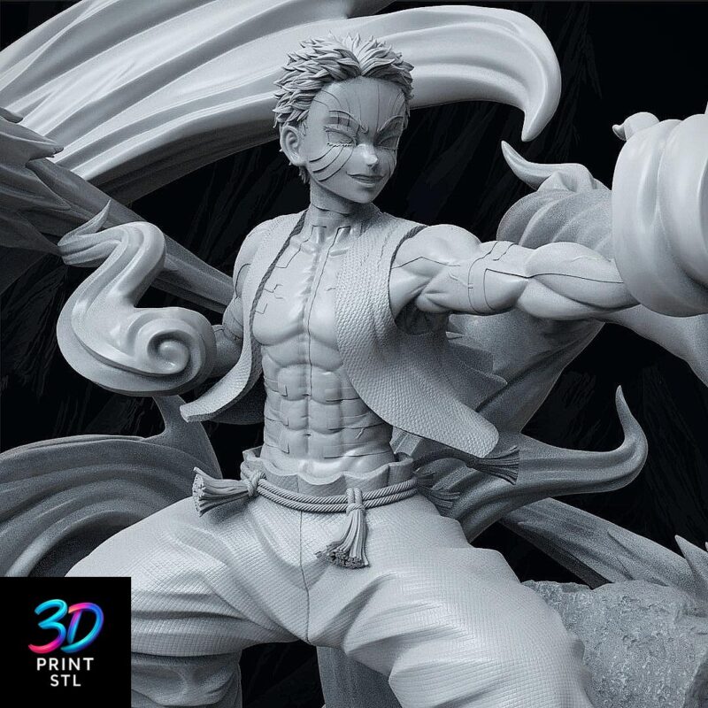 Akaza Upper Moon Three | Demon Slayer STL 3D Model - Image 2