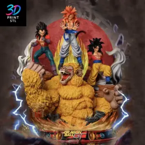 Gogeta & Golden Great Ape Diorama Dragon Ball GT | STL File for 3D Printing
