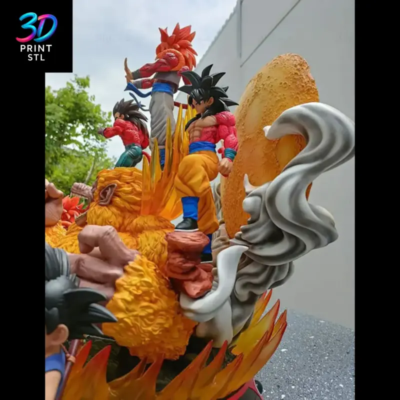 Gogeta & Golden Great Ape Diorama Dragon Ball GT | STL File for 3D Printing - Image 3