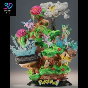 Eevee Evolutions Diorama Pokémon | 3D Print Model | STL
