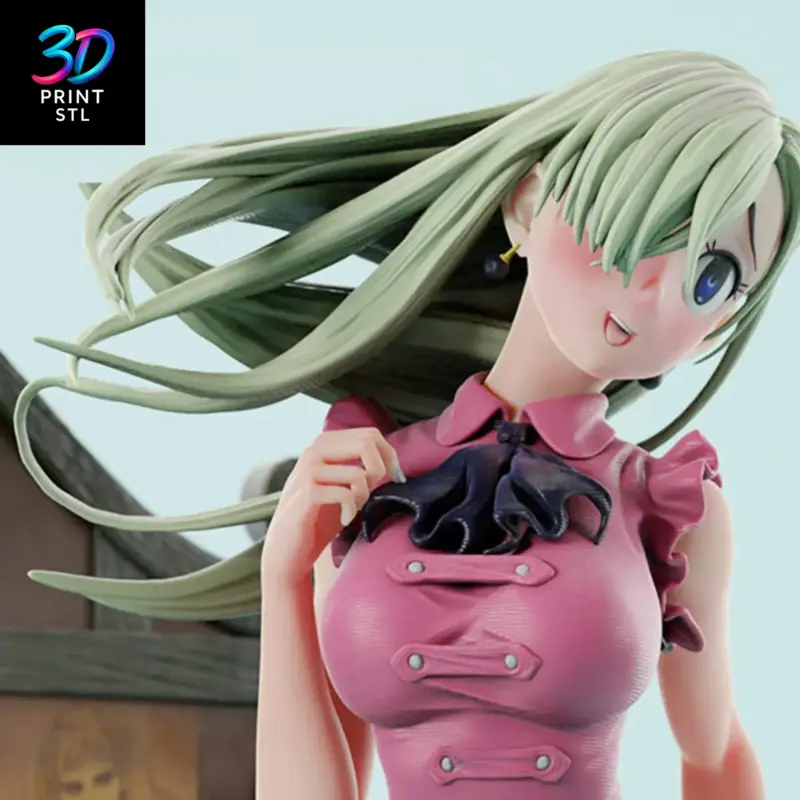 Elizabeth Liones & Hawk Diorama The Seven Deadly Sins | 3D Print Model | STL - Image 2