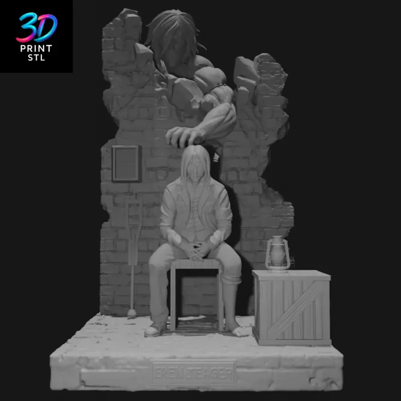 Eren Yeager & Attack Titan Diorama Attack on Titan | STL for 3D Printers - Image 2