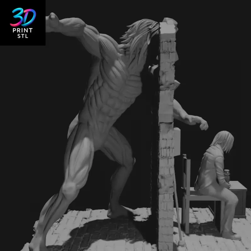Eren Yeager & Attack Titan Diorama Attack on Titan | STL for 3D Printers - Image 3