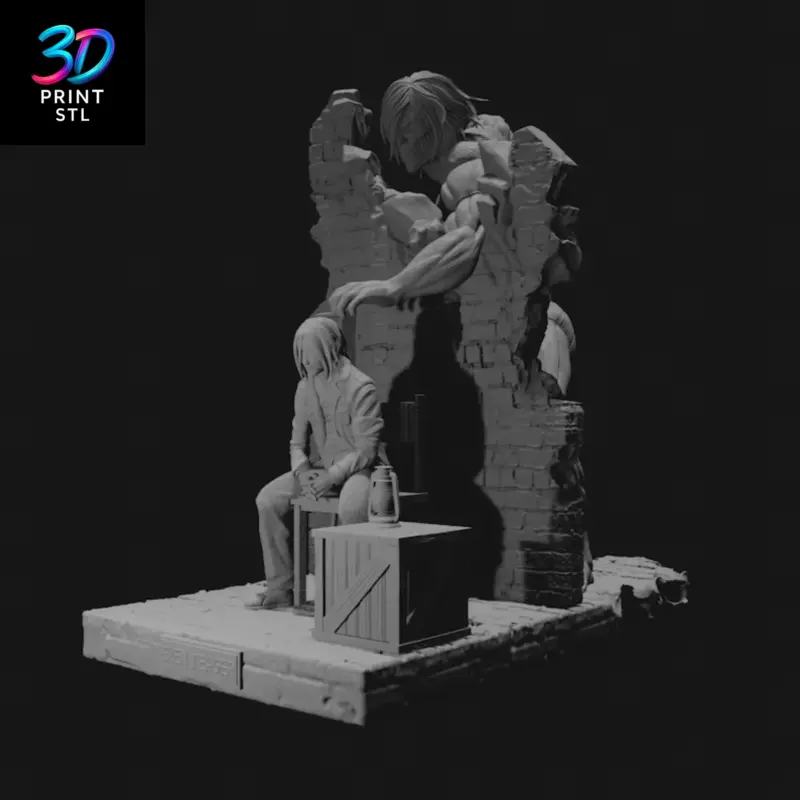 Eren Yeager & Attack Titan Diorama Attack on Titan | STL for 3D Printers - Image 5