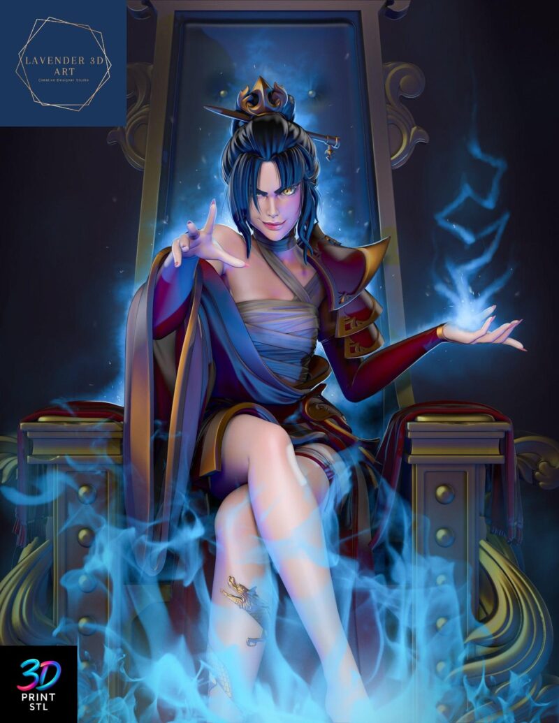 Azula Fantasy Warrior Figure | STL 3D Print File