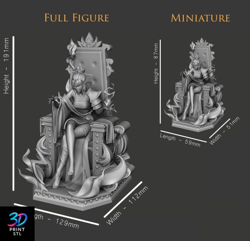 Azula Fantasy Warrior Figure | STL 3D Print File - Image 3