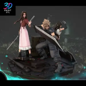 Cloud, Tifa & Aerith Diorama Final Fantasy VII | 3D Print File | STL