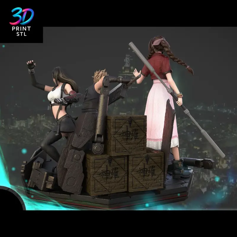 Cloud, Tifa & Aerith Diorama Final Fantasy VII | 3D Print File | STL - Image 2