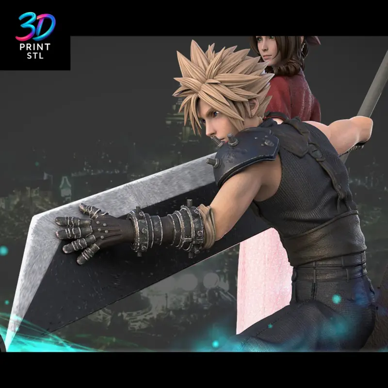 Cloud, Tifa & Aerith Diorama Final Fantasy VII | 3D Print File | STL - Image 3