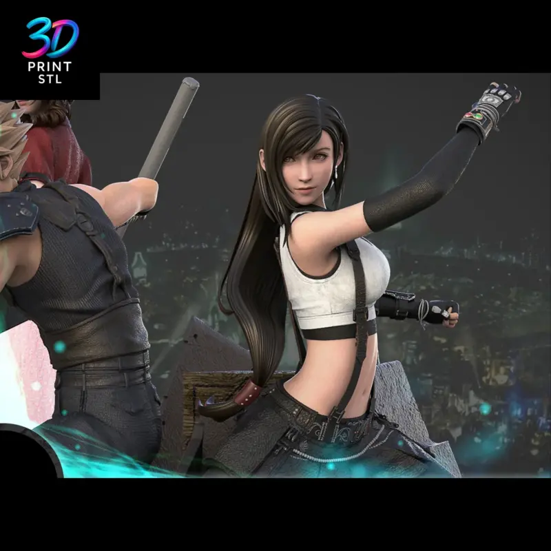 Cloud, Tifa & Aerith Diorama Final Fantasy VII | 3D Print File | STL - Image 4