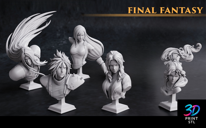 Final Fantasy Character Bust Final Fantasy | 3D Print File | STL