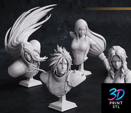 Final Fantasy Character Bust Final Fantasy | 3D Print File | STL - Image 2