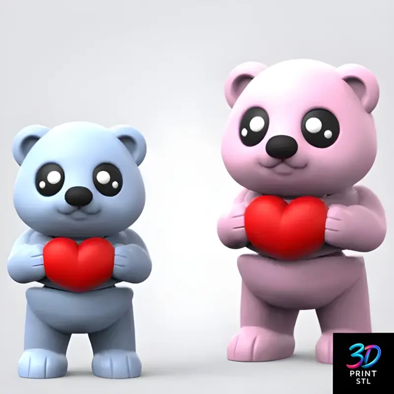Flexi Valentine Bear | 3D Print File | STL